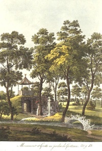 „Monument und Grotte im Garten 
von Gartzau Nr. 9 Pl.“
Stich vermutlich von F. Genelly 
(um 1790)